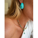 Boucle doreille Cosme turquoise résine