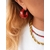 Boucle d'oreille Cosme Tie dye rouge