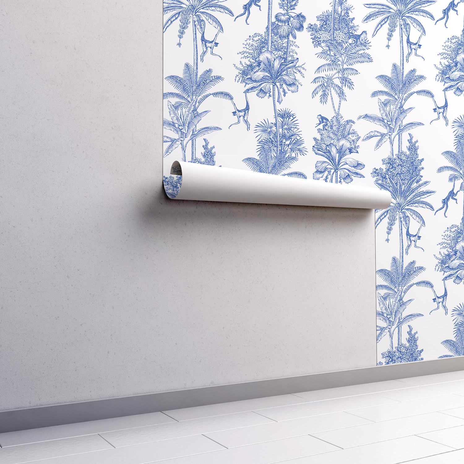 PP19-papier-peint-adhesif-decoratif-revetement-vinyle-motifs-nature-animaux-vintage-jungle-à-l’encre-bleue-renovation-meuble-mur-1