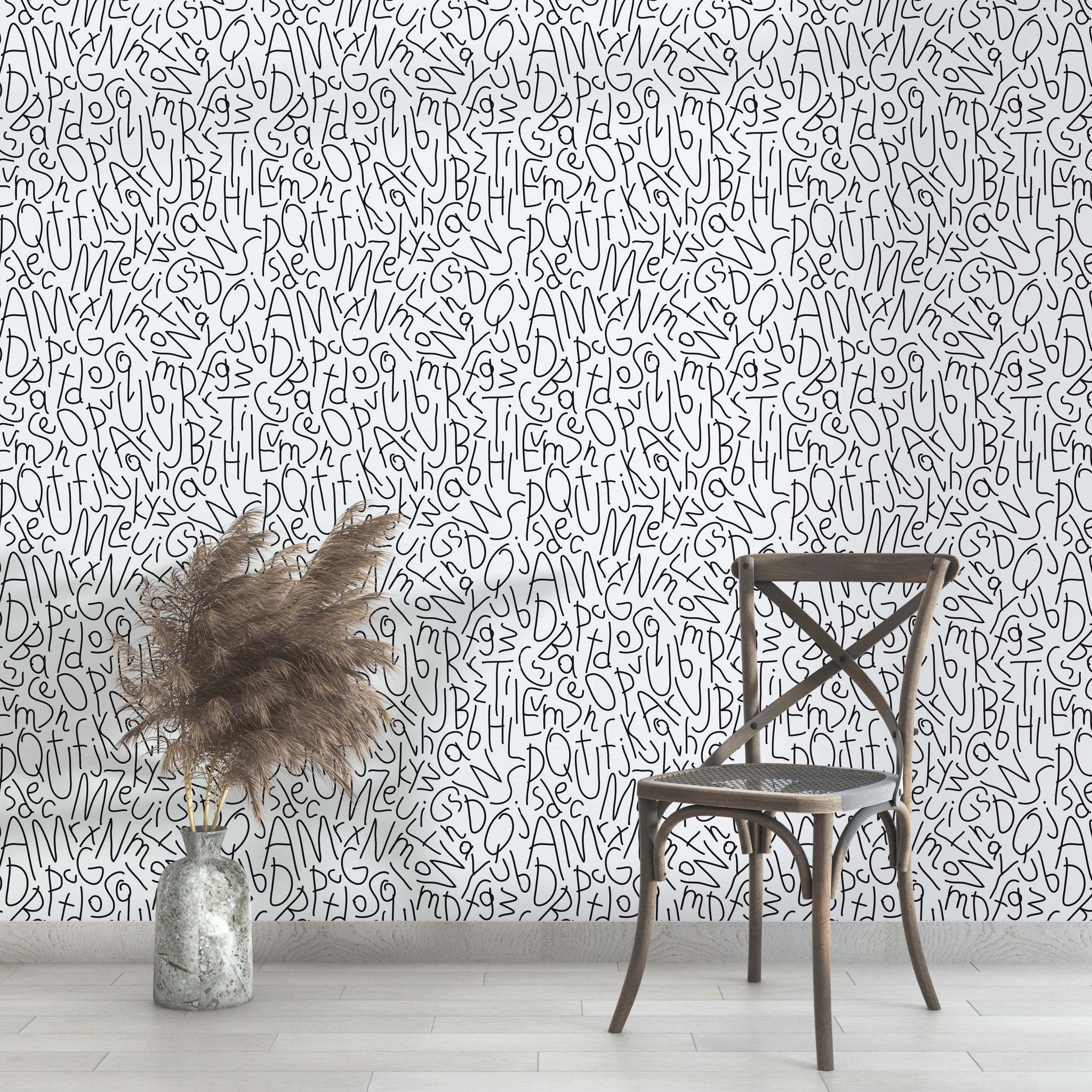 PP33-papier-peint-adhesif-decoratif-revetement-vinyle-motifs-lettres-courbées-black-and-white-renovation-meuble-mur-4