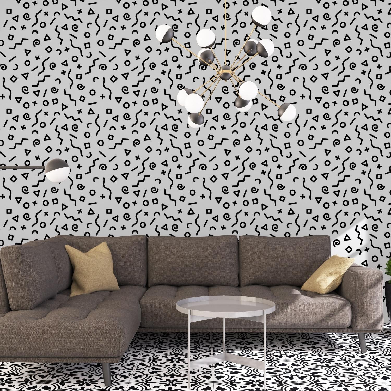 Papier adhésif pour meuble - White Dots On Gray