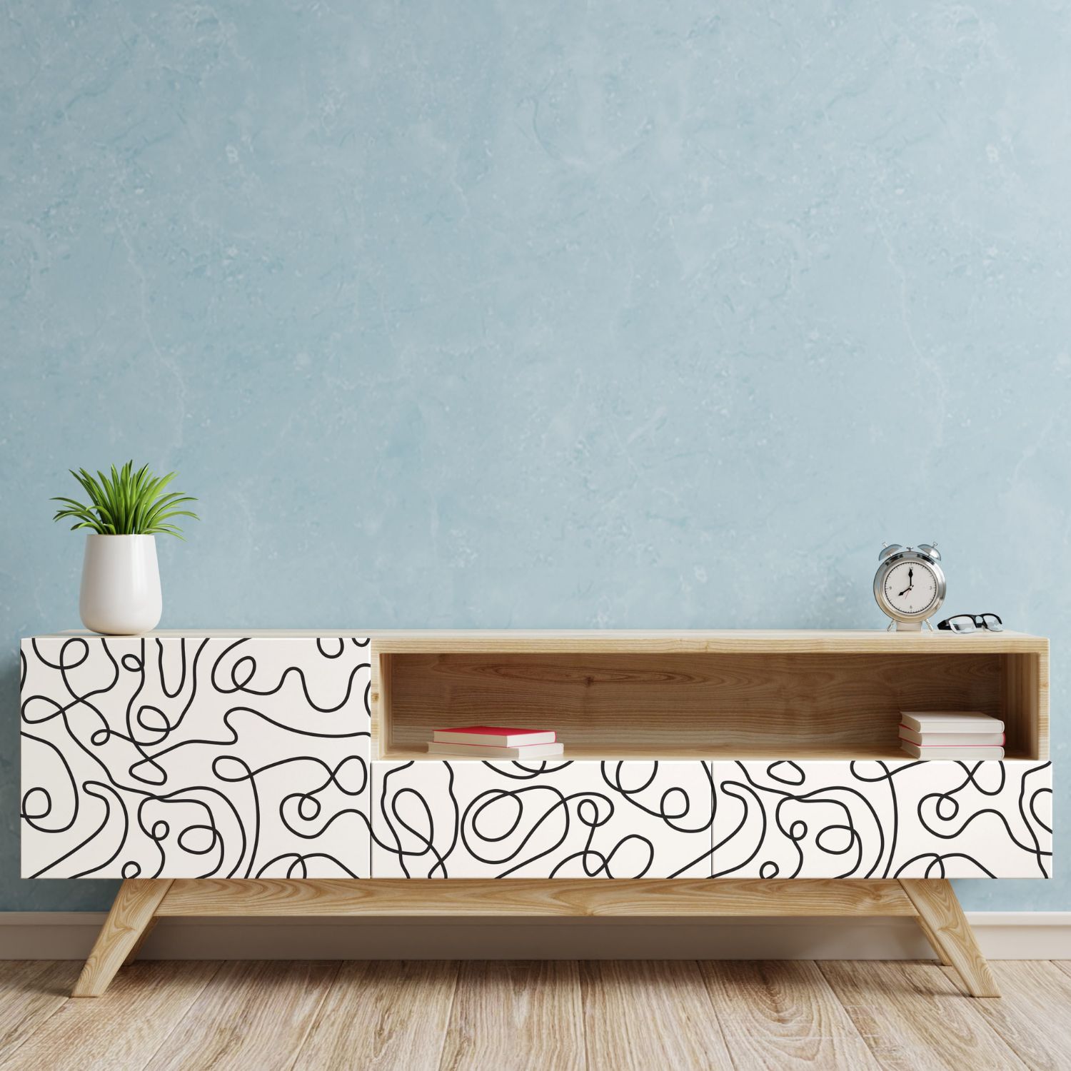PP38-papier-peint-adhesif-decoratif-revetement-vinyle-dessin-au-fil-de-fer-abstrait-renovation-meuble-mur-6