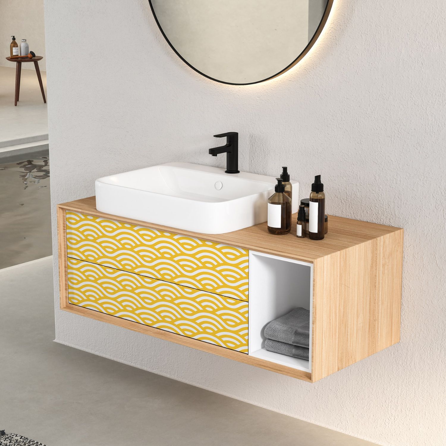 PP40-meuble-papier-peint-adhesif-decoratif-revetement-vinyle-vague-motifs-japonaise-jaune-nouilles-renovation-meuble-mur-6