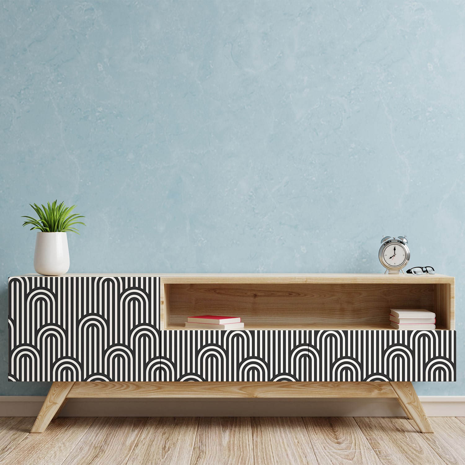 PP49-meuble-papier-peint-adhesif-decoratif-revetement-vinyle-arches-abstraites-renovation-meuble-mur-min