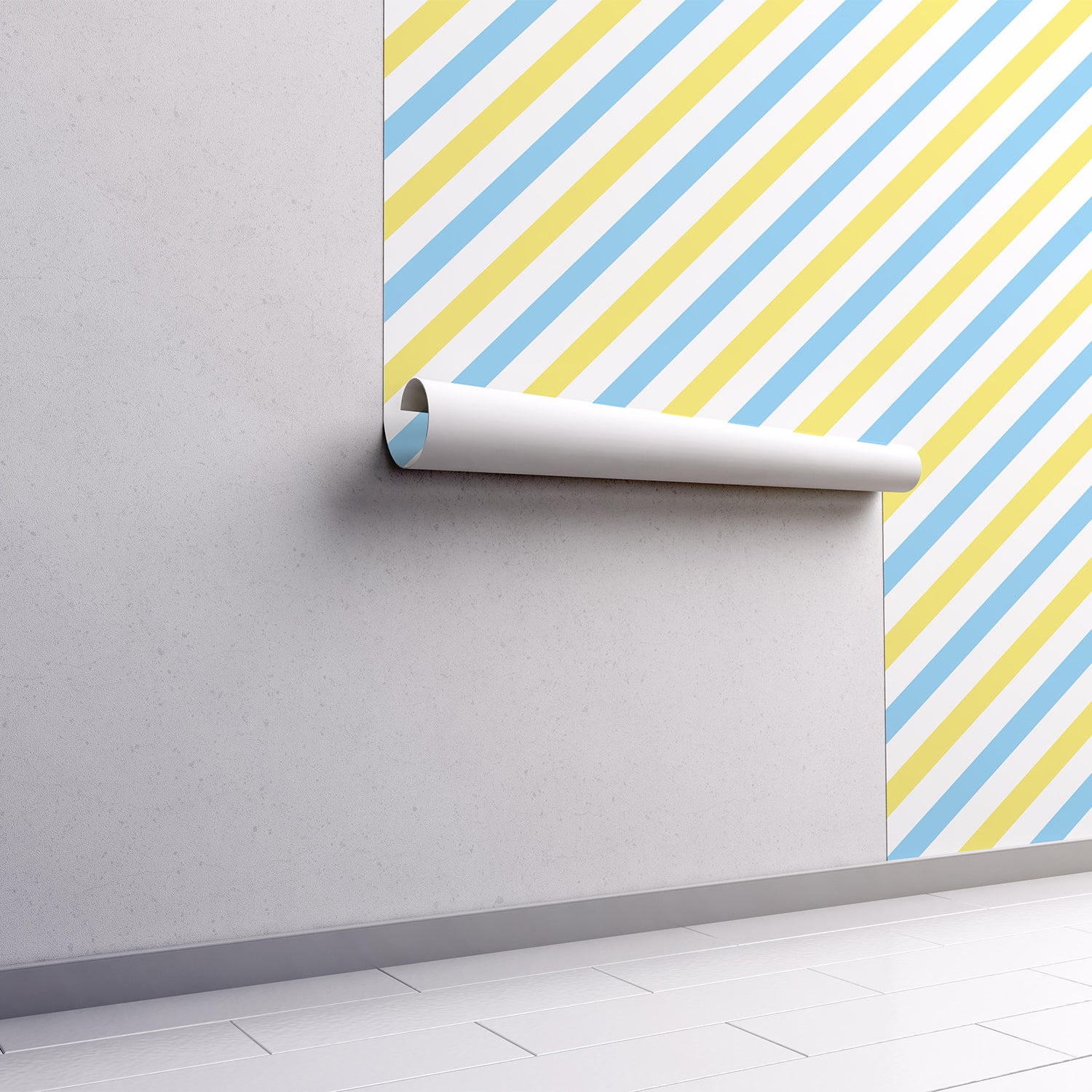 PP52-mur.rouleau-papier-peint-adhesif-decoratif-revetement-vinyle-rayures-diagonales-bleu-et-jaune-renovation-meuble-mur-min