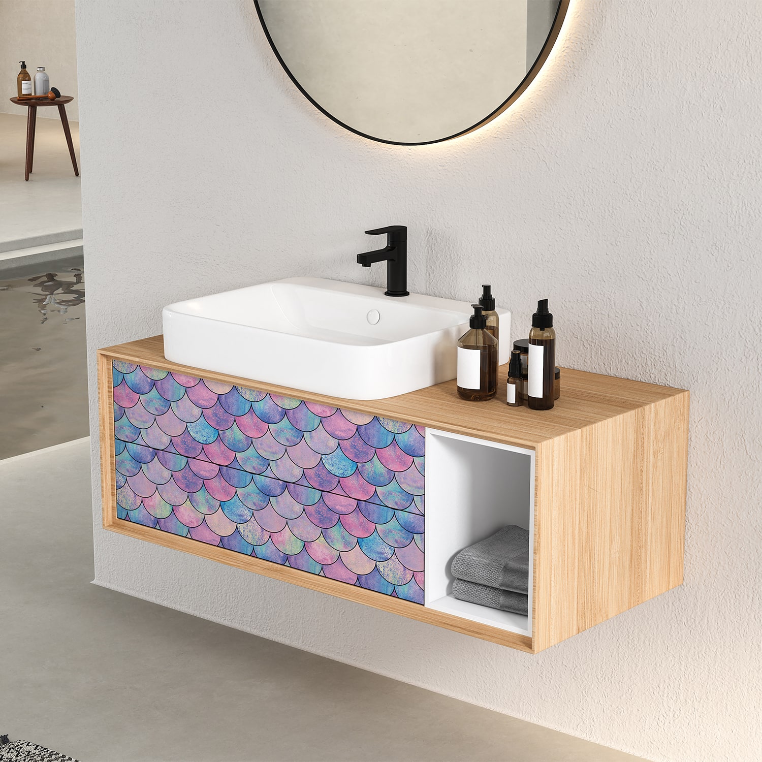 PP62-meuble-papier-peint-adhesif-decoratif-revetement-vinyle-motifs-ecaille-de-poisson-multicolore-renovation-meuble-mur-min