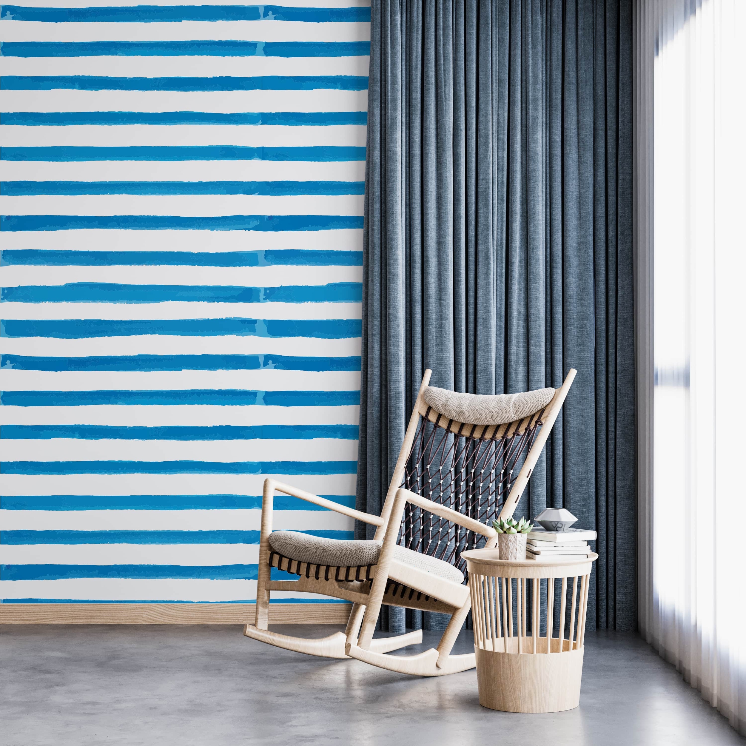 PP68-mur-papier-peint-adhesif-decoratif-revetement-vinyle-motifs-rayures-verticale-peint-à-l’aquarelle-bleu-renovation-meuble-mur-min