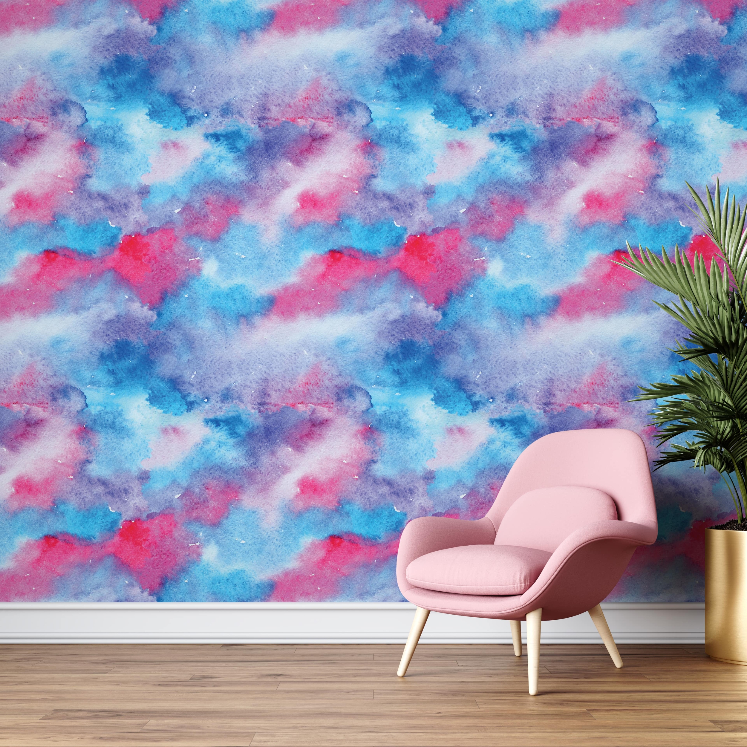 PP70-mur-papier-peint-adhesif-decoratif-revetement-vinyle-motifs-aquarelle-dégradé-bleu-et-rose-renovation-meuble-mur-min