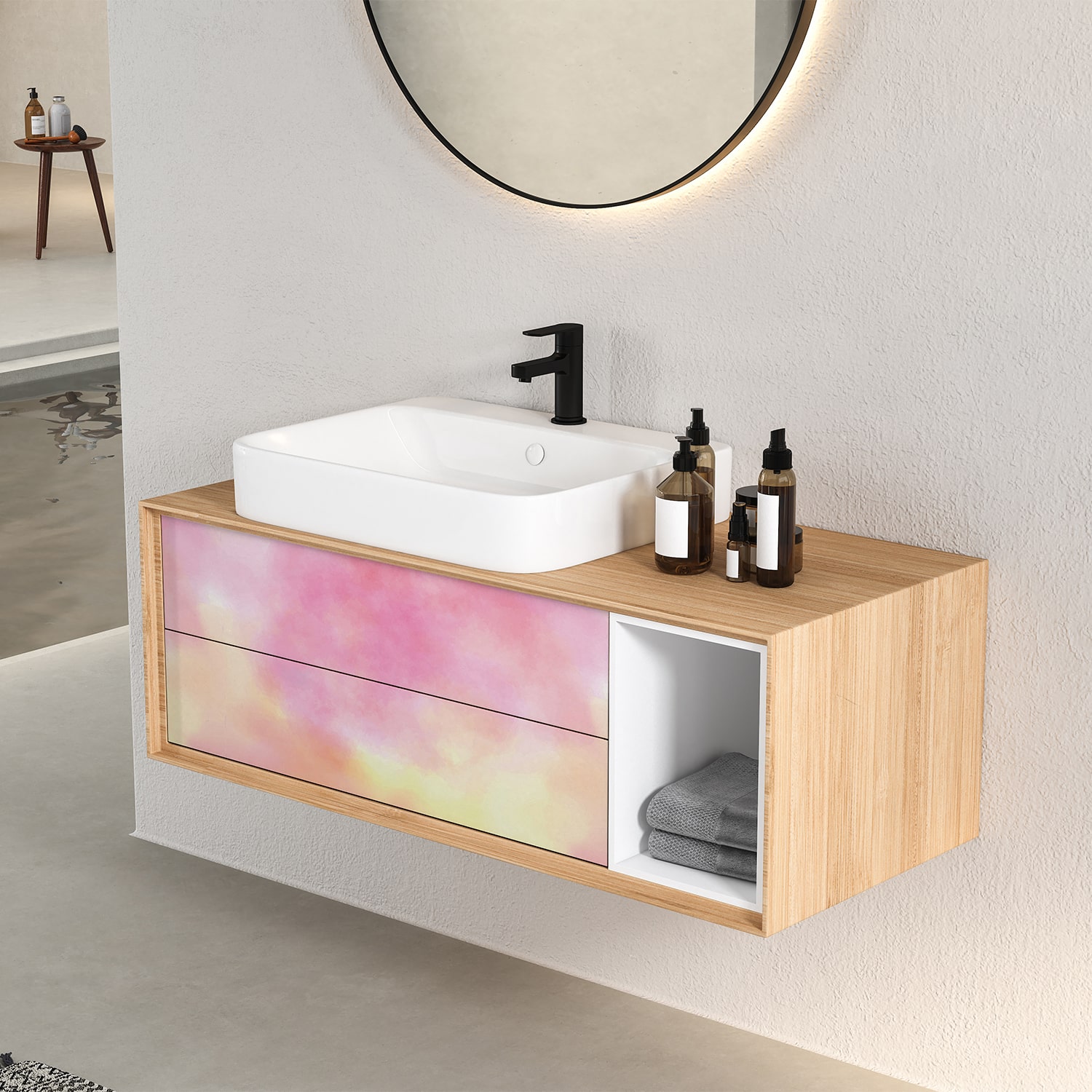 PP110-meuble-papier-peint-adhesif-decoratif-revetement-vinyle-motifs-dégradé-rose-soleil-renovation-meuble-mur-min