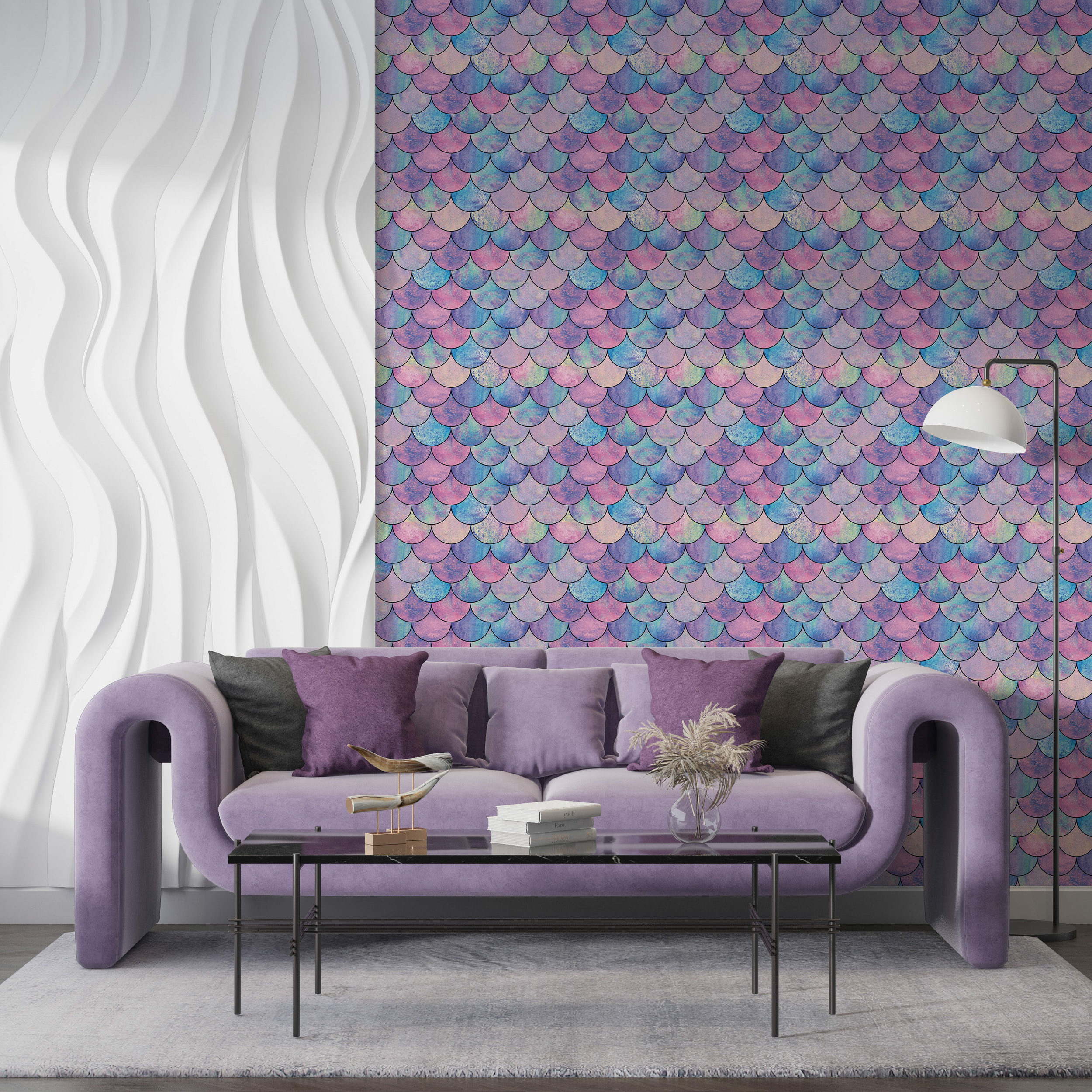 papier-autocollant-motifs-ecaille-de-poisson-violet-rose-galaxy