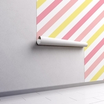 PP53-mur.rouleau-papier-peint-adhesif-decoratif-revetement-vinyle-rayures-diagonales-rose-et-jaune-renovation-meuble-mur-min