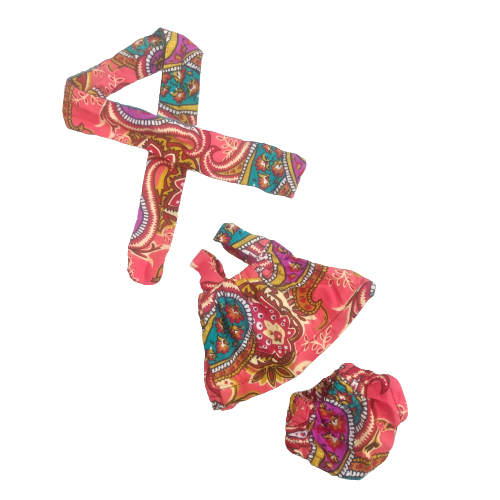ensemble habits 3 pièces wax bohème rose poupée 32 cm
