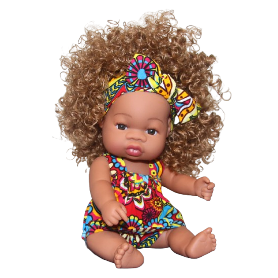 Poupée métisse cheveux longs blonds bouclés LOLA Bohème Rouge
