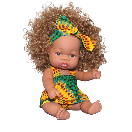 Poupée métisse cheveux longs blonds bouclés LOLA Umbala