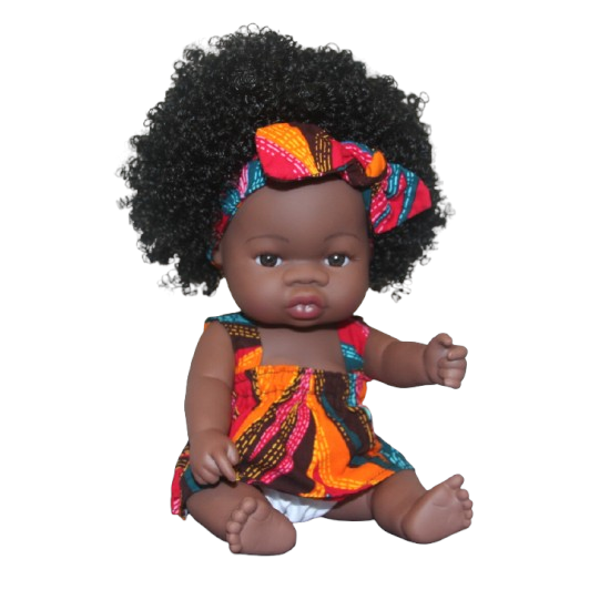 Poupée afro cheveux longs frisés ALMA Mweele