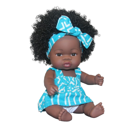 Poupée afro cheveux longs frisés ALMA Kalunga