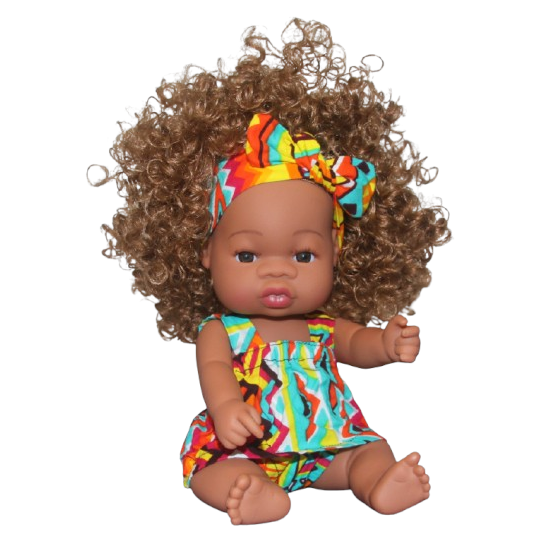 Poupée métisse cheveux longs blonds bouclés LOLA Ndewo