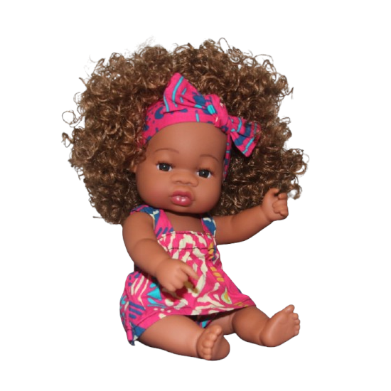 Poupée métisse cheveux longs blonds bouclés LOLA Mauya