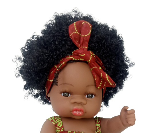 Poupon FILLE Imani / AFRIQUE avec cheveux
