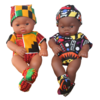 mini dolls mini poupées afro métisse habits wax loïse et Lola duo A