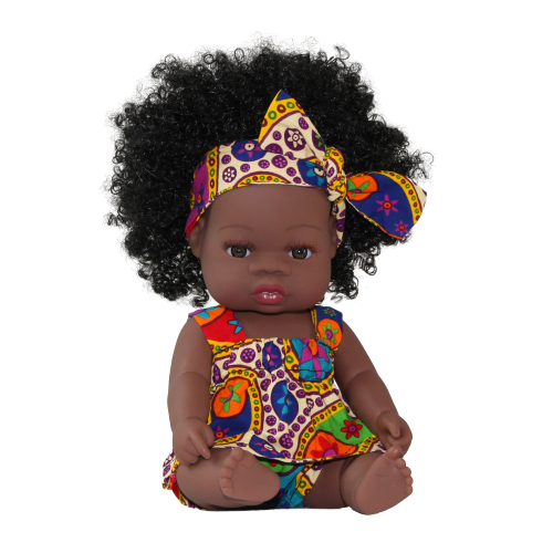 Poupée afro cheveux longs frisés ALMA Bohème beige
