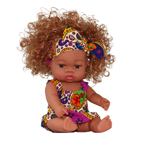 Poupée métisse cheveux longs blonds bouclés LOLA Bohème beige