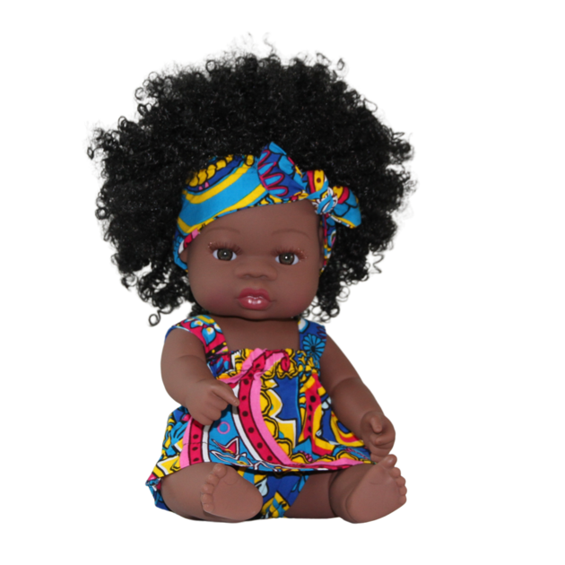 Poupée afro cheveux longs frisés ALMA Bohème Bleue