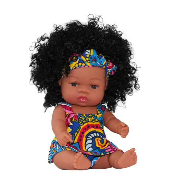 Poupée métisse cheveux longs blonds bouclés LOÏSE Bohème Bleue