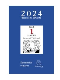 Bloc mensuel éphéméride à agrafer 2024 - Le Calendrier Pub Version Bloc B1  - 240 x 96 mm