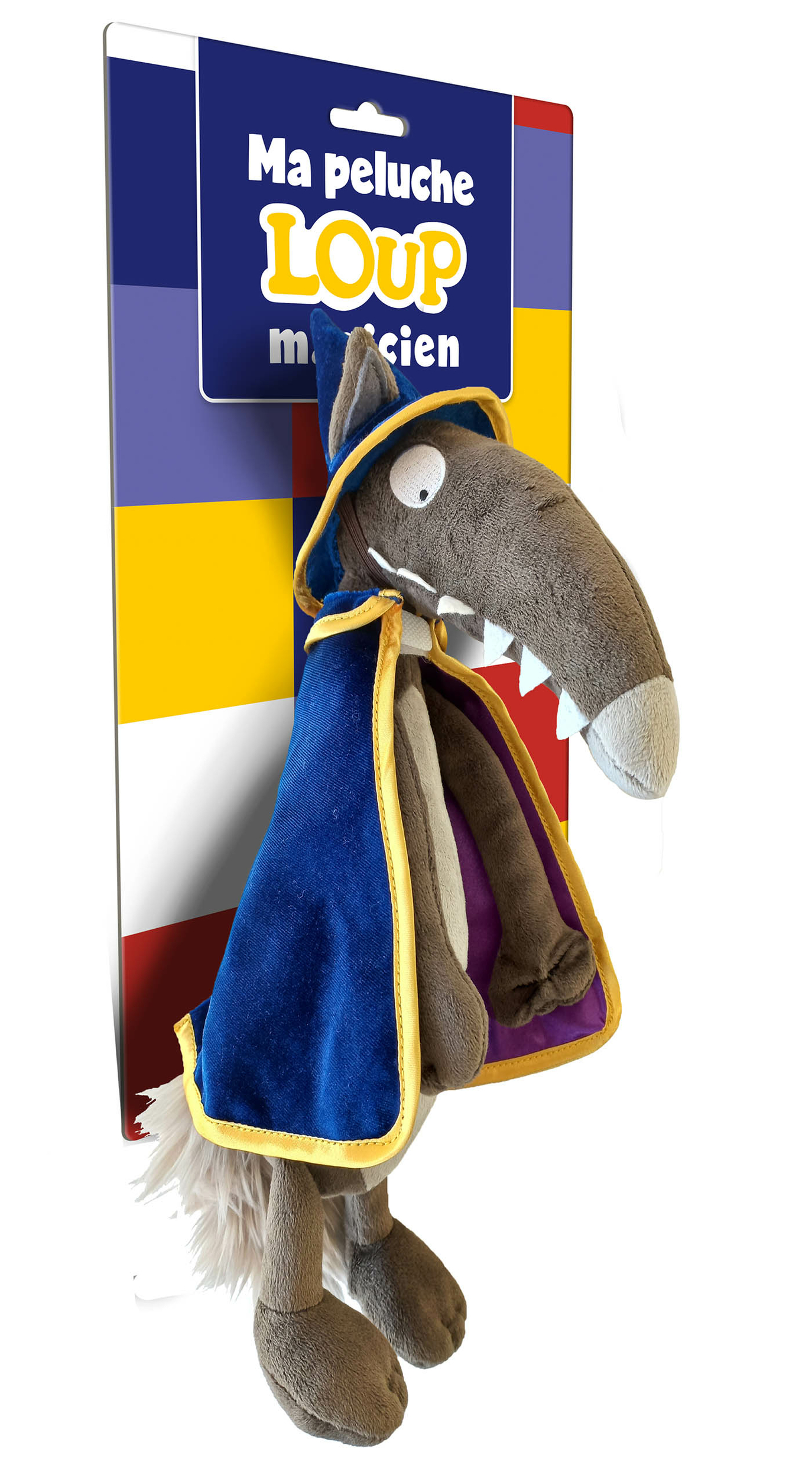 peluche loup magicien