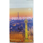 carte postale - la place de la bastille et la tour eiffel