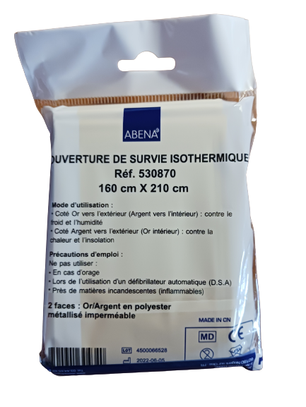 Couverture de survie pour adulte (210 x 160 cm) (pack de 10)