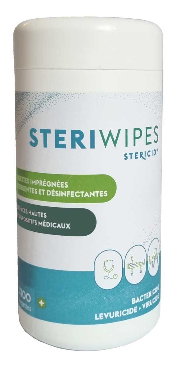 Boîte-de-100 lingettes-nettoyantes-désinfectantes-STERIWIPES-aquitaine-materiel-secours1