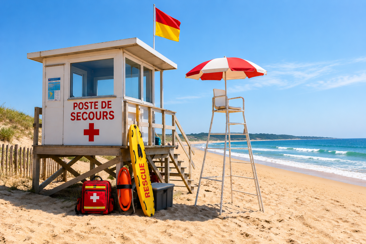 Poste de secours sur la plage