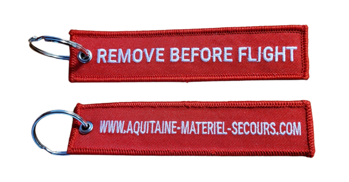 Porte-clés "Remove Before Flight" (À Enlever Avant Le Vol) - Noir, Idée Cadeau Aviation