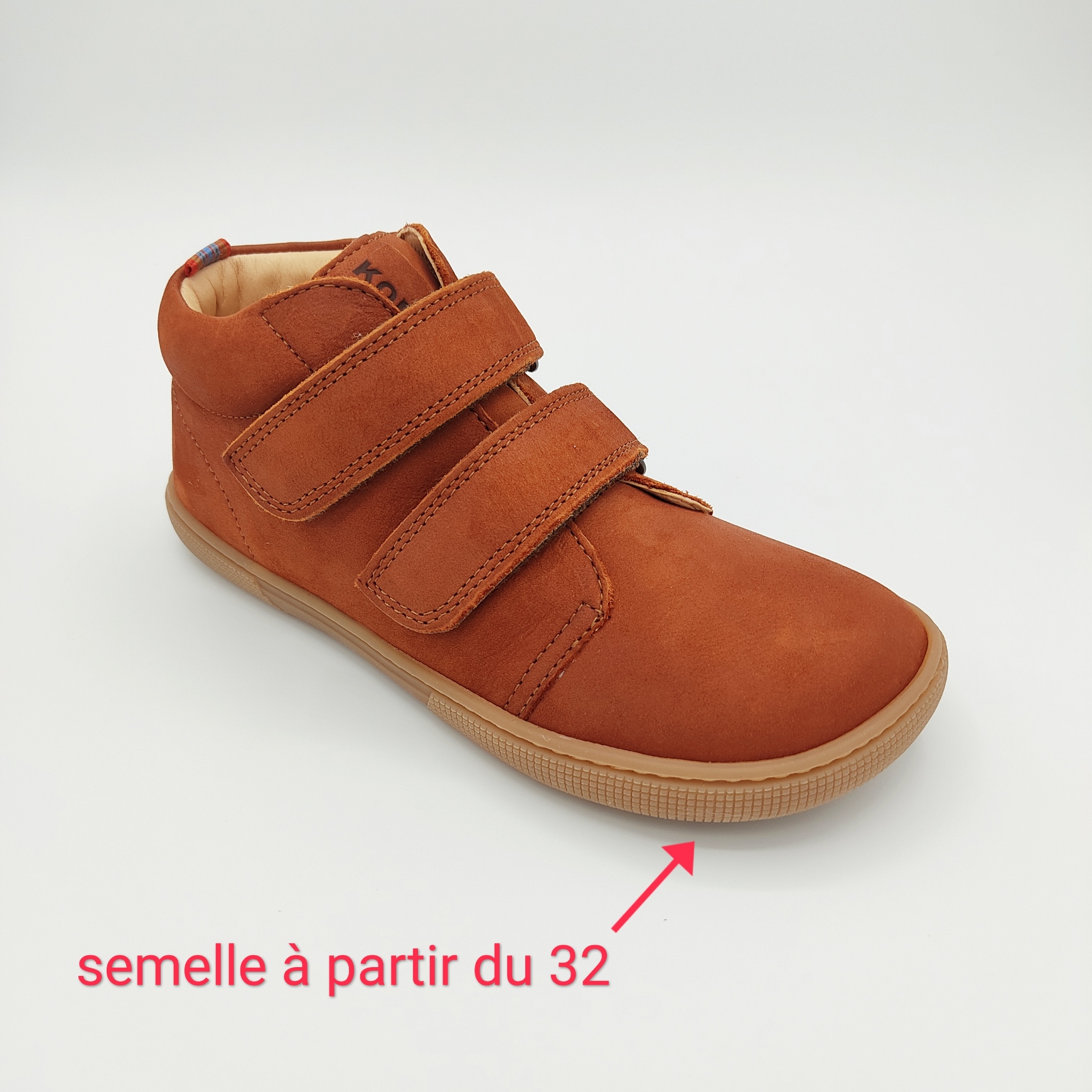 chaussures koel4kids don bio nubuck cognac pour pieds moyens sur le boutique liberty pieds-2