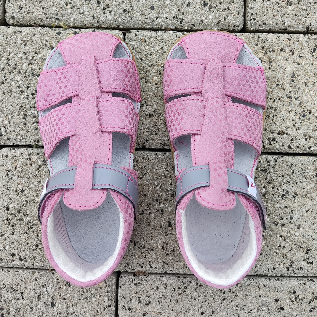 Sandales ef barefoot rose et étoiles sur la boutique liberty pieds-5