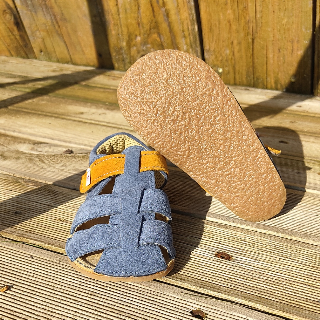 sandales EF barefoot bleu jean -marron chez liberty pieds-3