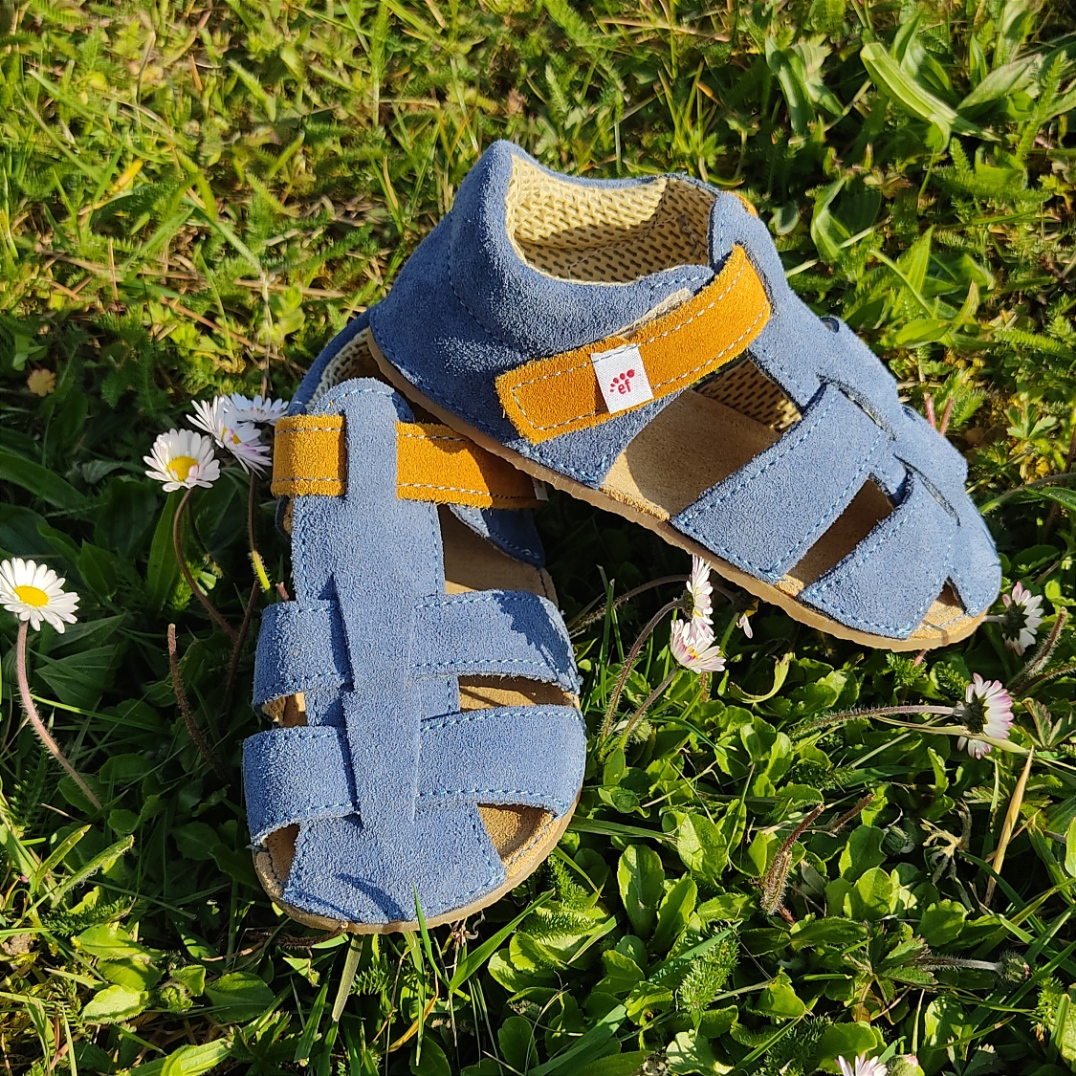 sandales EF barefoot bleu jean -marron chez liberty pieds-8