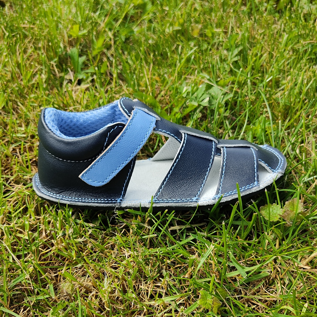 sandales EF barefoot bleu marine cuir lisse sur la boutique liberty pieds-7