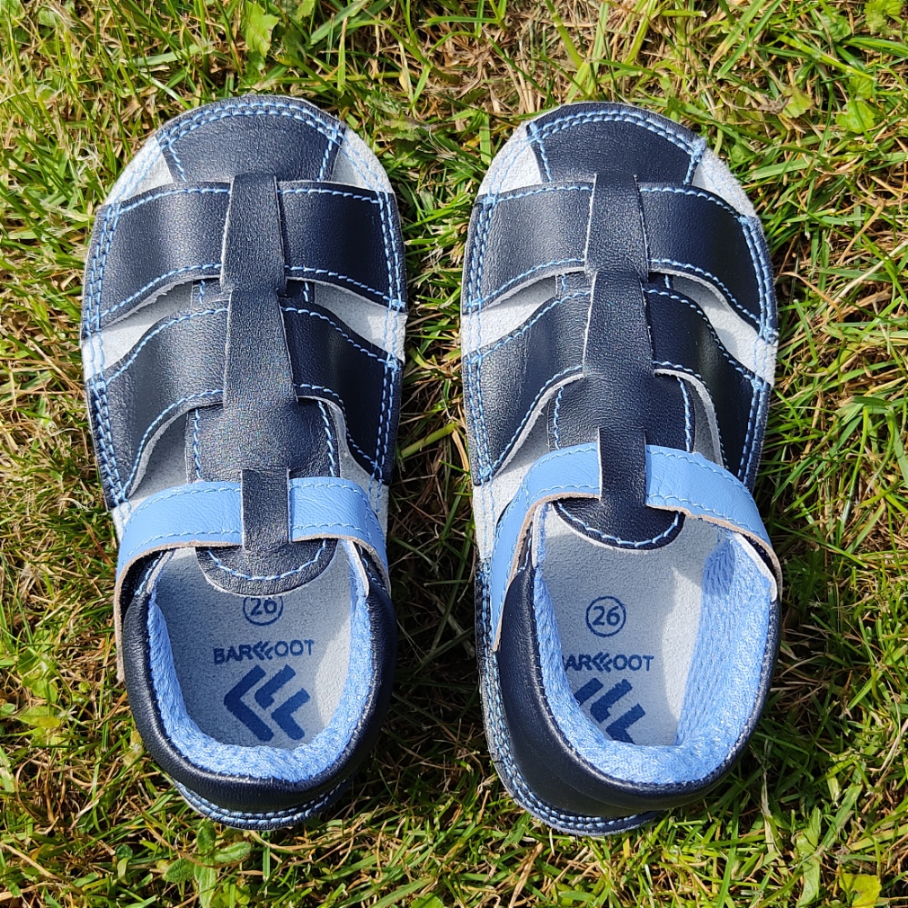sandales EF barefoot bleu marine cuir lisse sur la boutique liberty pieds-11