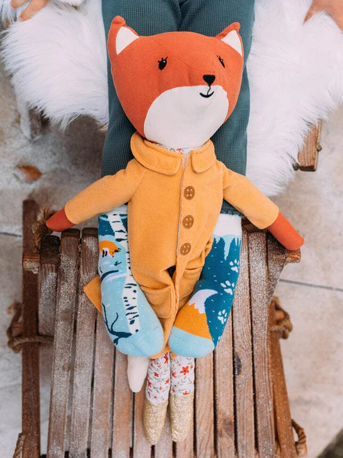 Chaussettes chaudes enfants renard en hiver sur la boutique Liberty Pieds-2
