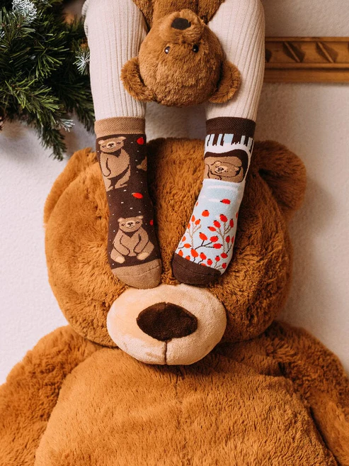 Chaussettes chaudes enfants ours en hiver sur la boutique Liberty Pieds-3