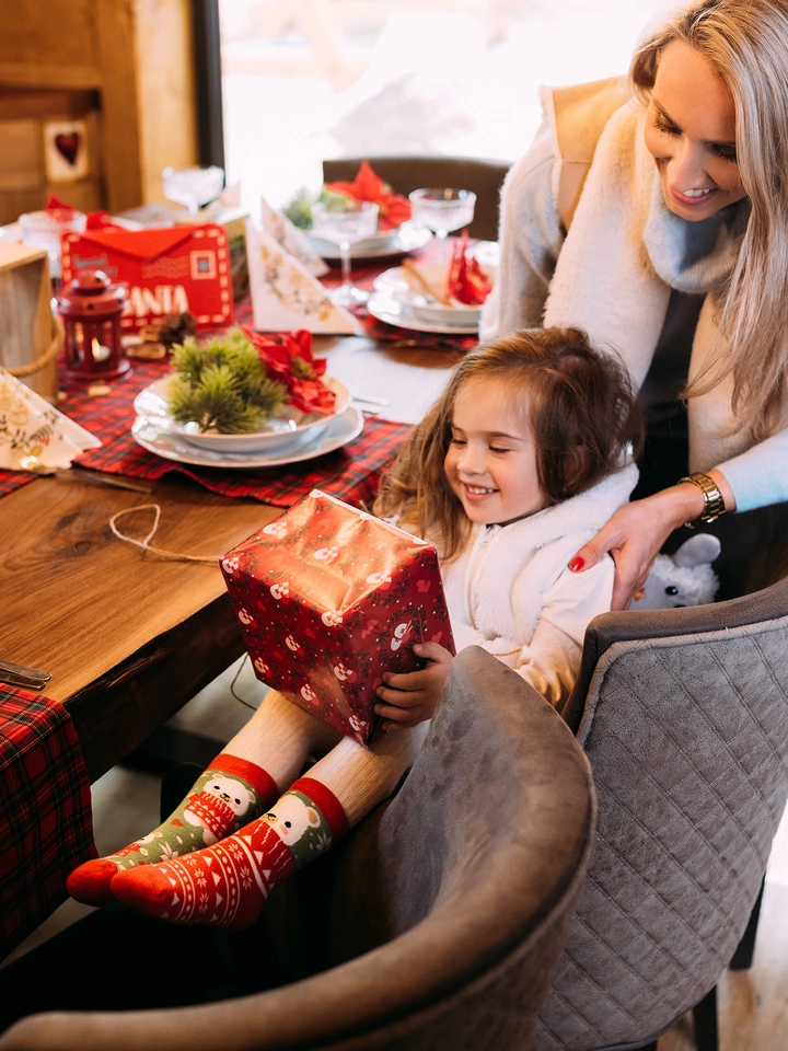 Chaussettes chaudes enfants ours avec une écharpe sur la boutique Liberty Pieds-1