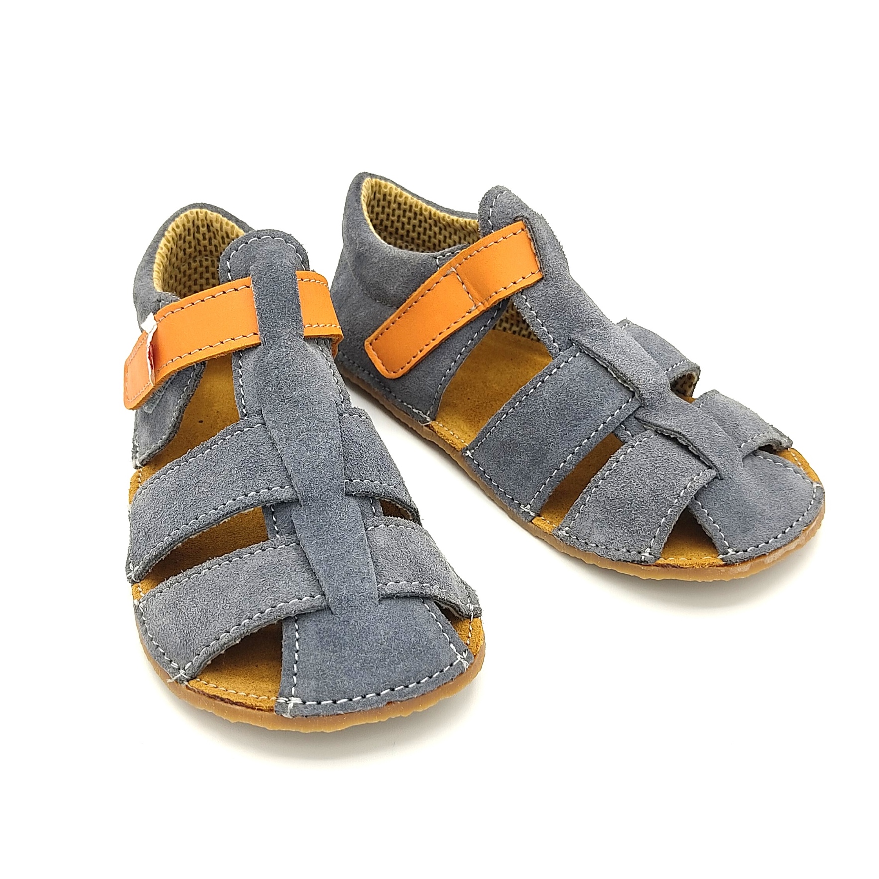 sandales EF barefoot gris-orange chez liberty pieds
