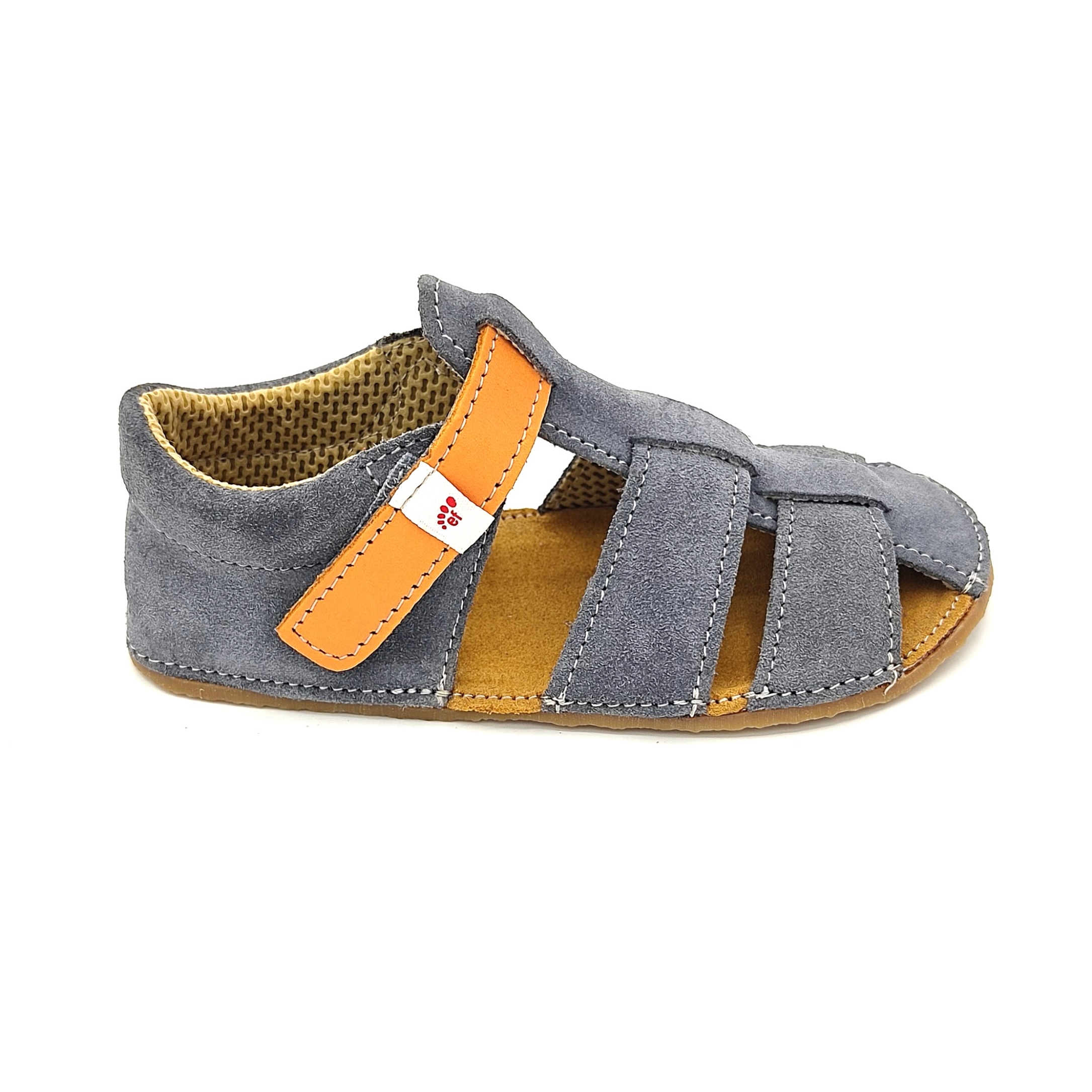 sandales EF barefoot gris-orange chez liberty pieds-7
