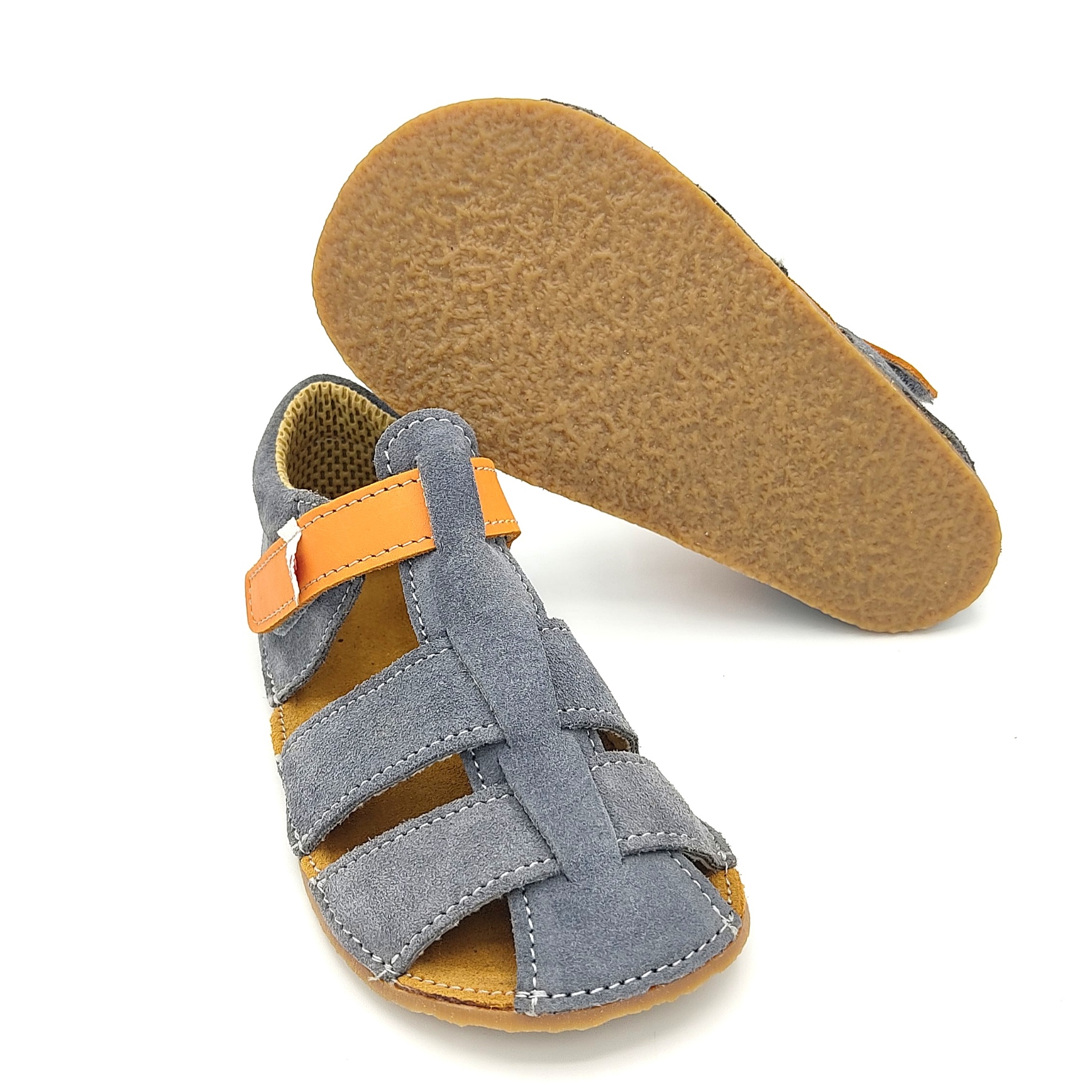 sandales EF barefoot gris-orange chez liberty pieds-9