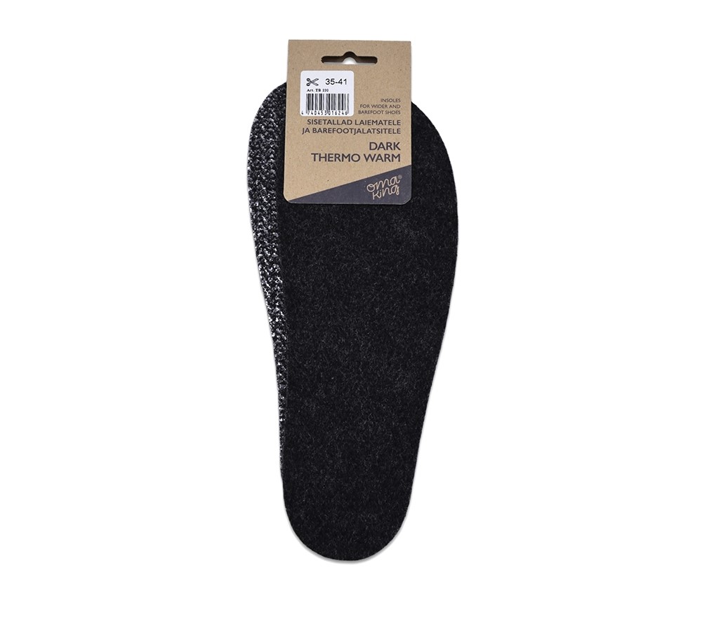 semelle intérieure barefoot Oma King chaude en feutre de laine TB230-Dark thermo warm sur la boutique Liberty Pieds