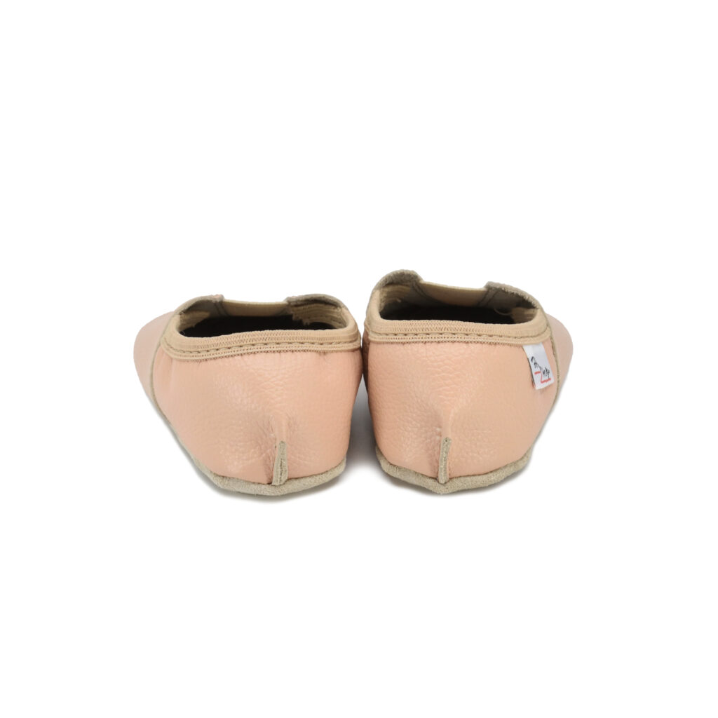 chaussons barefoot enfant en cuir HIP HOP beige sur la boutique Liberty Pieds-3