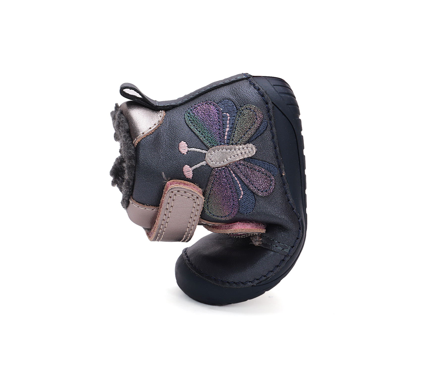 bottes barefoot fourrées DD Step W070-42522 Royal Blue papillon sur la boutique Liberty Pieds (1)